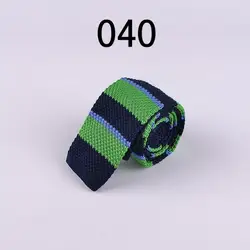 Модные вязаные галстуки Стильный зеленый с черный полосатый Винтаж взрослых Knittedties высокое качество трикотажа Для мужчин галстук для