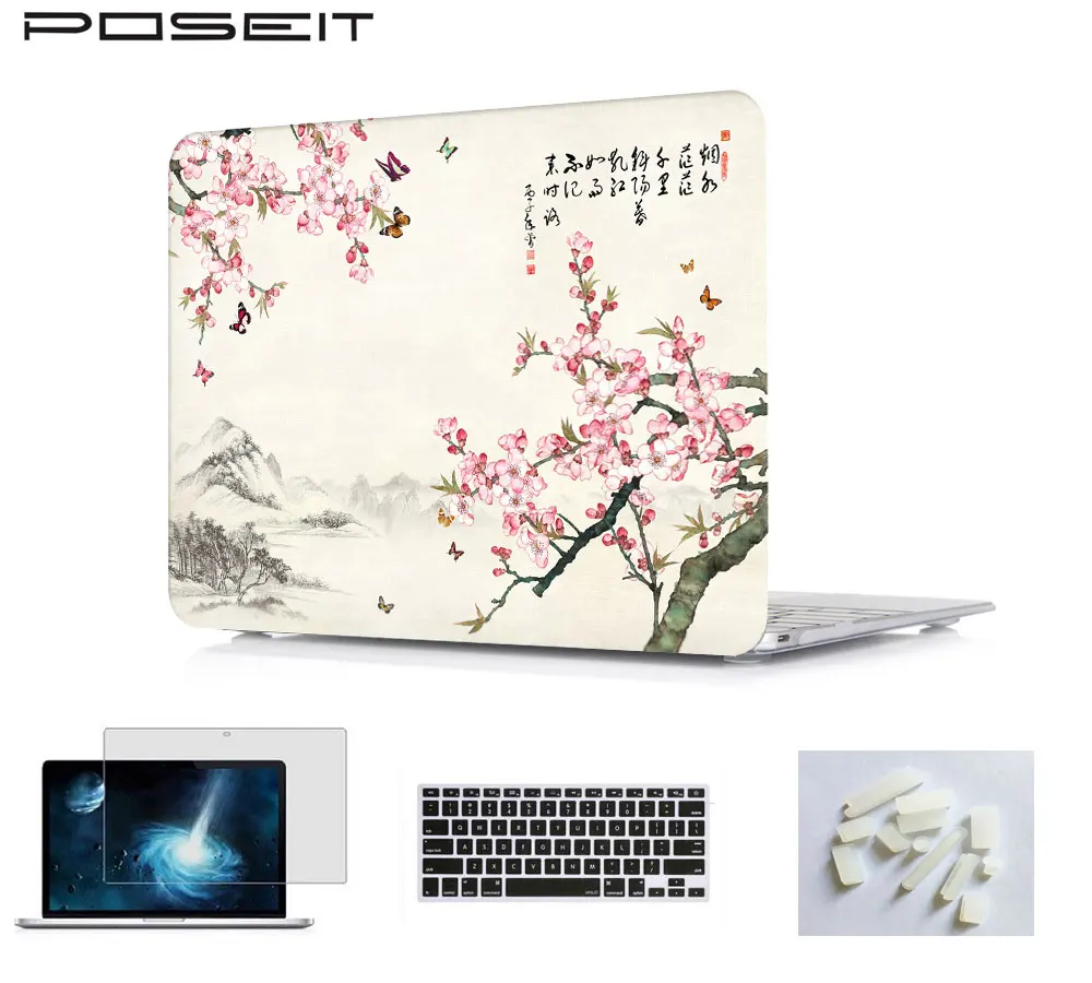 Масло чернила живопись стиль ноутбук жесткий чехол покрытие для клавиатуры для ноутбука MacBook Air Pro Retina 13 15 чехол выпуска A1990/A1989