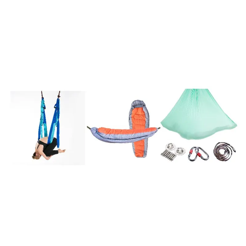 Outdoor Parachute Cloth Hammock With Mosquito Net Ultra Light Nylon Double Army Green Camping Aerial Tent Creative Hammock-611