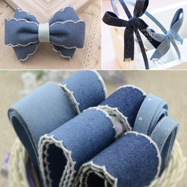 Buy 10 yards/lot Denim Bowknot Hair bing Jeans