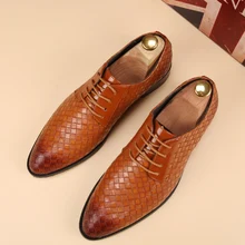 glossy dress bespoke men shoes luxury brand retro italian comfort topsiders footwear flats braided leather oxford shoes for men