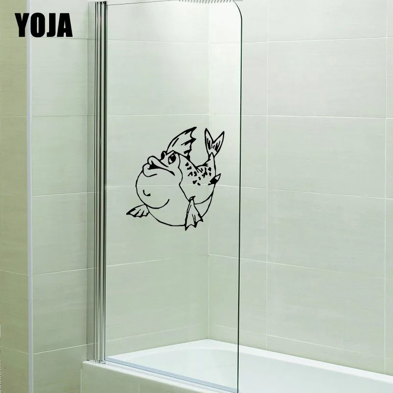 

YOJA 26x24.8CM Bathroom Ocean Fish Glass Decal Decoration Home Bedroom Wall Sticker G2-0415