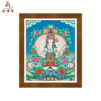

Tibetan Buddhist Thangka mural paintings of religious Avalokitesvara frameless painting scroll painting
