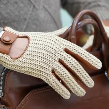 Мужские перчатки из натуральной кожи, водительские перчатки, мотоциклетные перчатки из козьей кожи, кожаные перчатки с сенсорным экраном, мужские кожаные перчатки для вождения