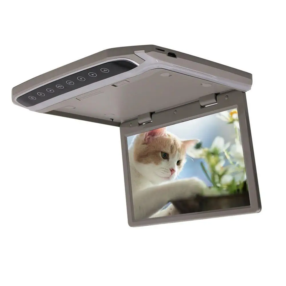 

Eincar 10.2-Inch High Resolution TFT Roof Mount Monitor and Gray Flip Down Car Monitor Built-In FM LED light Remote Control