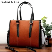 FoxTail& Lily натуральная коровья кожа женские модные сумки известный роскошный бренд дизайнерская сумка через плечо женская сумка через плечо
