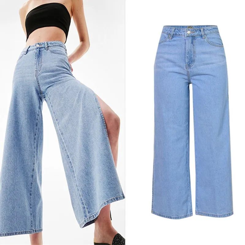 Как называются джинсы широкие от бедра. Джинсы wide Leg High Waist. Широкие джинсовые штаны. Джинсовые брюки женские широкие. Джинсы от бедра широкие.