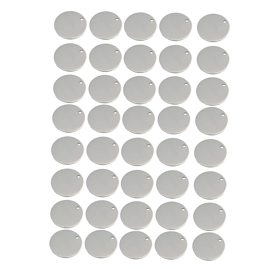 40 Pieces Retro Metal Round Circle Blank Coin Engraving Stamping Charms Tag Pendant Jewelry Accessories 8mm