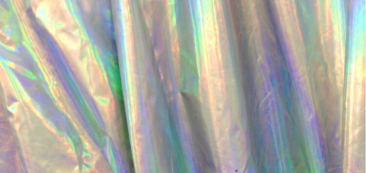 Низкоключевой роскошный компактный флуоресцентный Серебряный покрытие трикотажные ткани/голографическая ткань/лазер/серебрение стрейчевая вязаная ткань