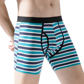 

Boxershorts men 5Pcs/lot Long Boxer Men Winter Mens Underwear Cotton Boxers Striped Underpants calzoncillo hombre