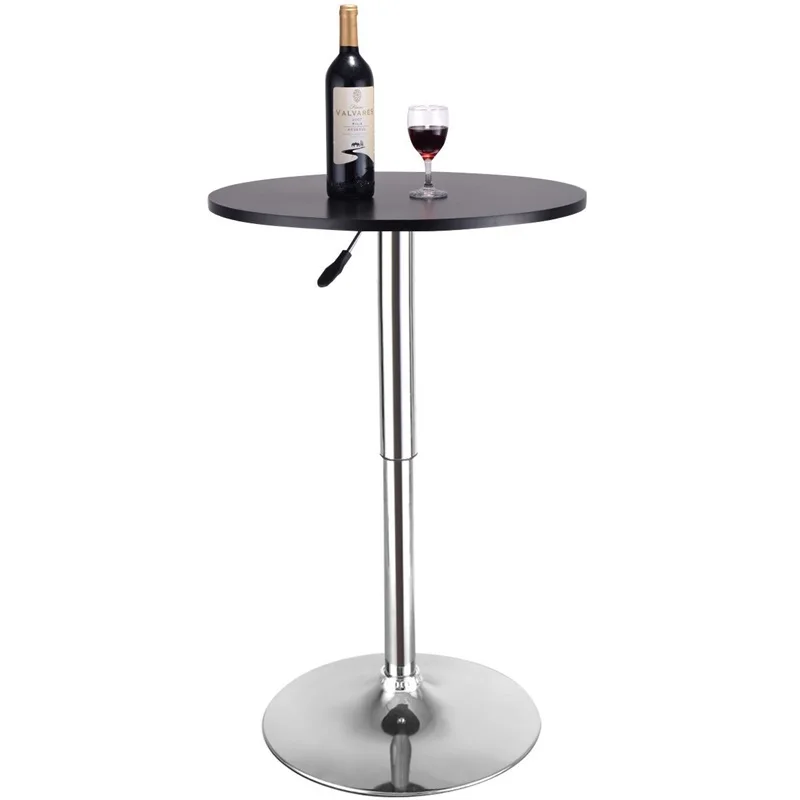 

Height Adjustable Round Bar Table Strong Anodized Steel Base Bar Furniture Table HW52760
