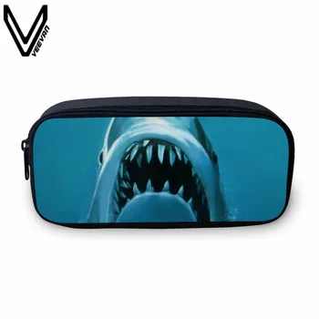 

VEEVANV 3D Animal Pencil Case Fashion Shark Printing Men Wallet Dinosaur Makeup Bags Coin Wallets Boys School Pen Storage Pounch