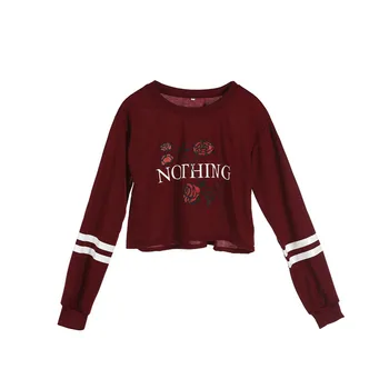 

Autumn Floral Letter Hoodies Women Casual Fashion Long Sleeve Pullover Sweatshirts Female Jumper Hoody Women Tracksuits Crop Top