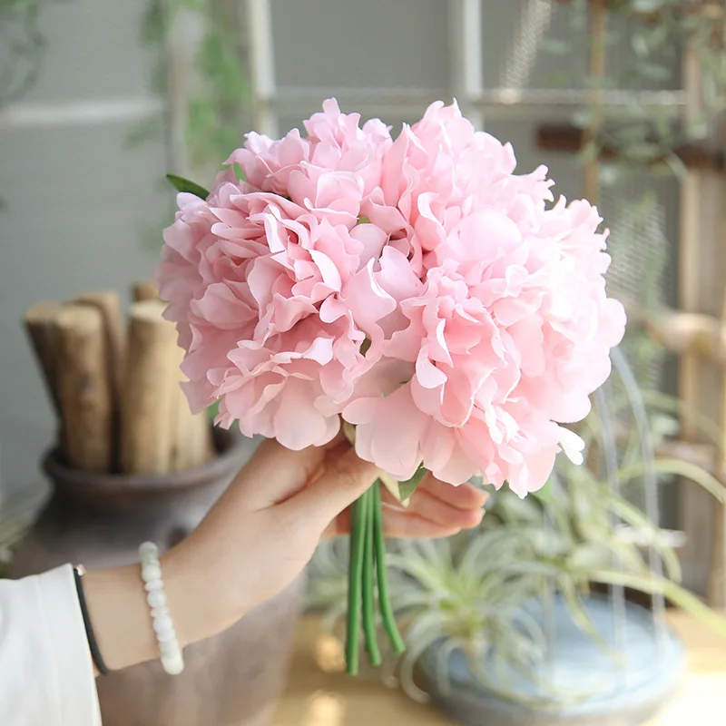 

5heads Artificial Flower Peony bouquet for Wedding Bridal Bouquet DIY home decoration Fake Flower Rose Crafts