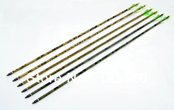

12Pcs Camo Roll Fiberglass Arrow Screw Tip Shaft Length 30" Hunting Shooting Archery Bow Outdoor Sport Free Shipping