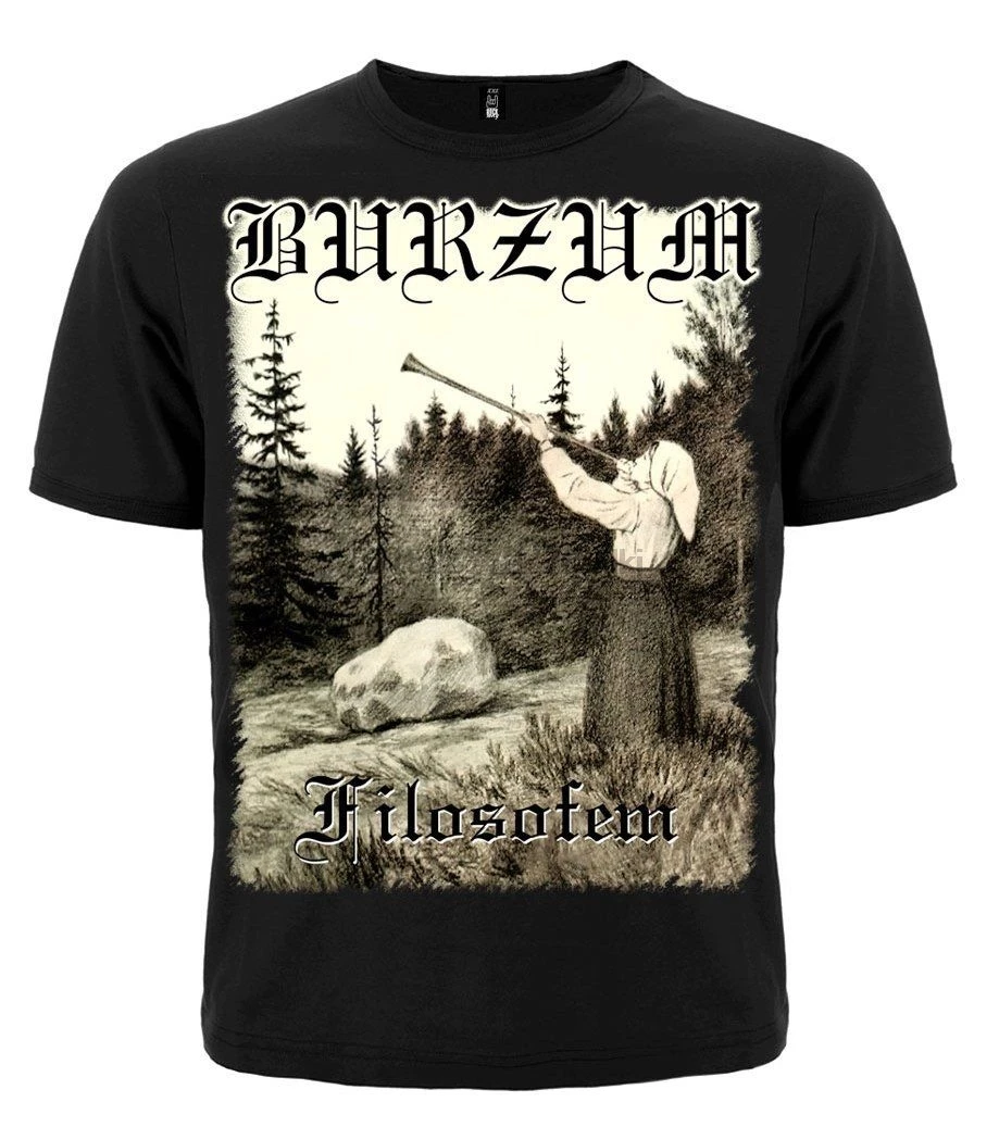 T-shirt 1BURZUM1 2FILOSOFEM2 New Different Size. Norwegian Music Project Brand-Clothing T Shirts Top Tee Plus Size | Мужская одежда