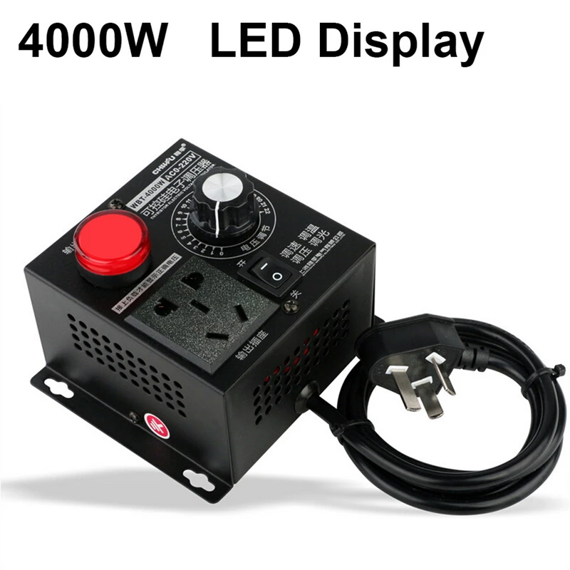 AC 220V 4000W SCR Variable Voltage Regulator Speed Motor Fan Dimmer Controller