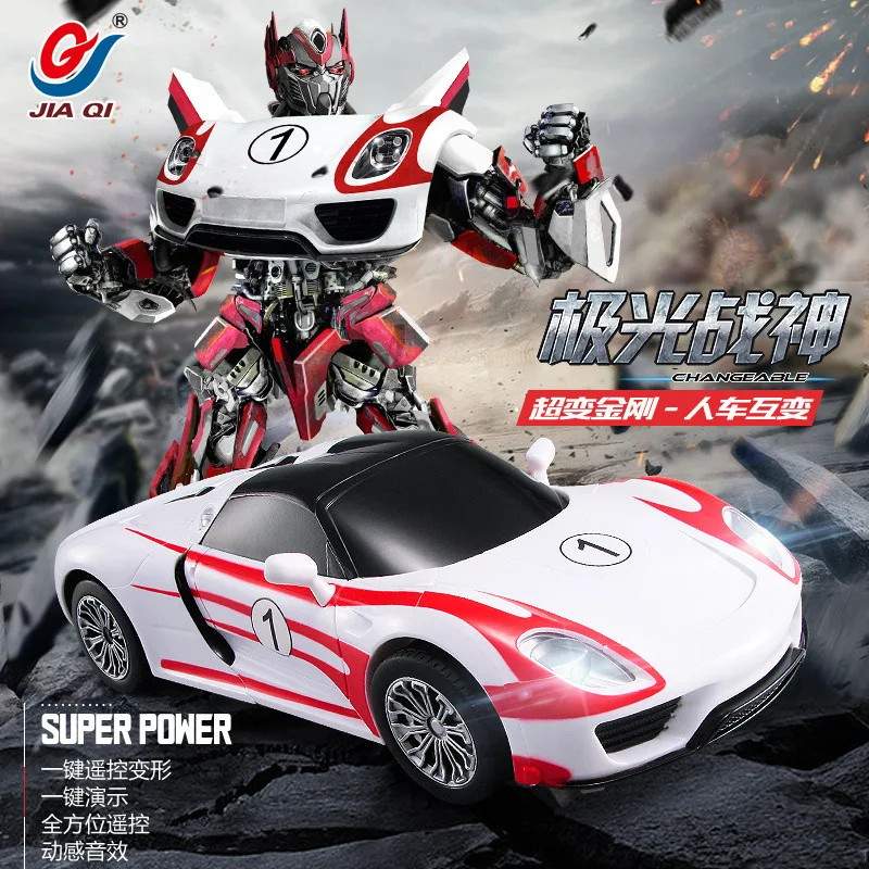 

2016 Newest Racing Car Models JIAQI TT672 Deformation Robot Transformation Remote Control RC Car Toys for Children Kids Gift