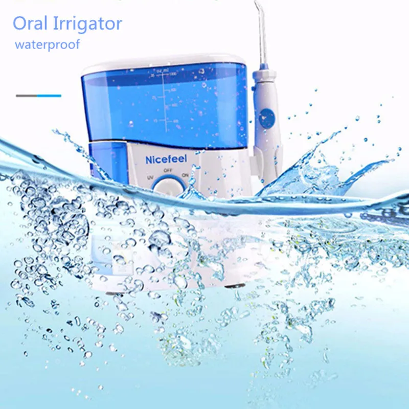 Skup Nicefeel regulowany 10 poziom nić dentystyczna wody irygator doustny Flosser do czyszczenia zębów 1000ML zbiornik o dużej pojemności sterylizacji uv