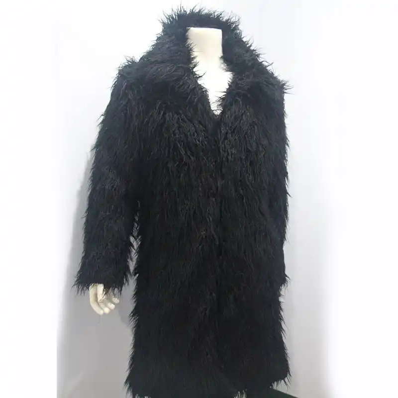 Winter Mens Hooded Faux Fox Fur Overcoat Thick Jacket Outwear Color Splice Coats