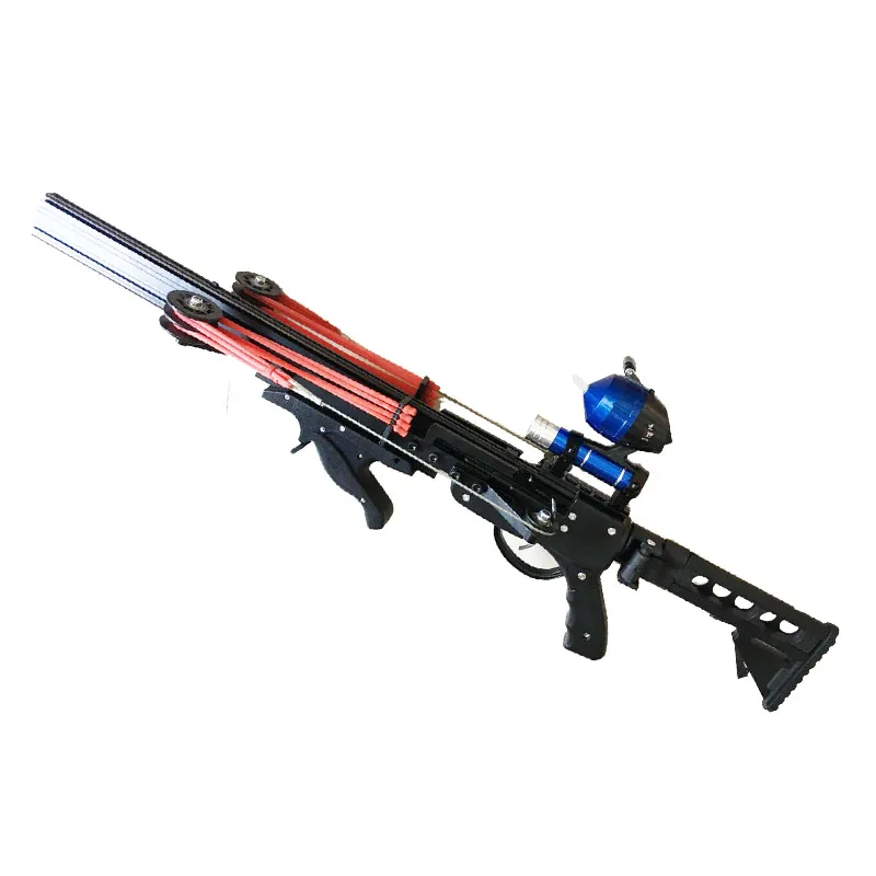 Billige Semi Automatische Schleuder Jagd Angeln Bogen Katapult Leistungsfähige Fix Reel Multifunktions Steel Ball Ammo Pfeil Kontinuierliche Schießen