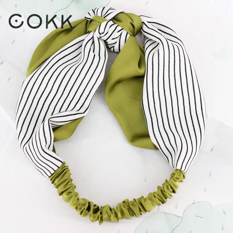 

COKK Turban Headbands Women Hair Accessories Patchwork Women Elastic Headband Hair Holder Ornament Bandanas Hairbands Simple New