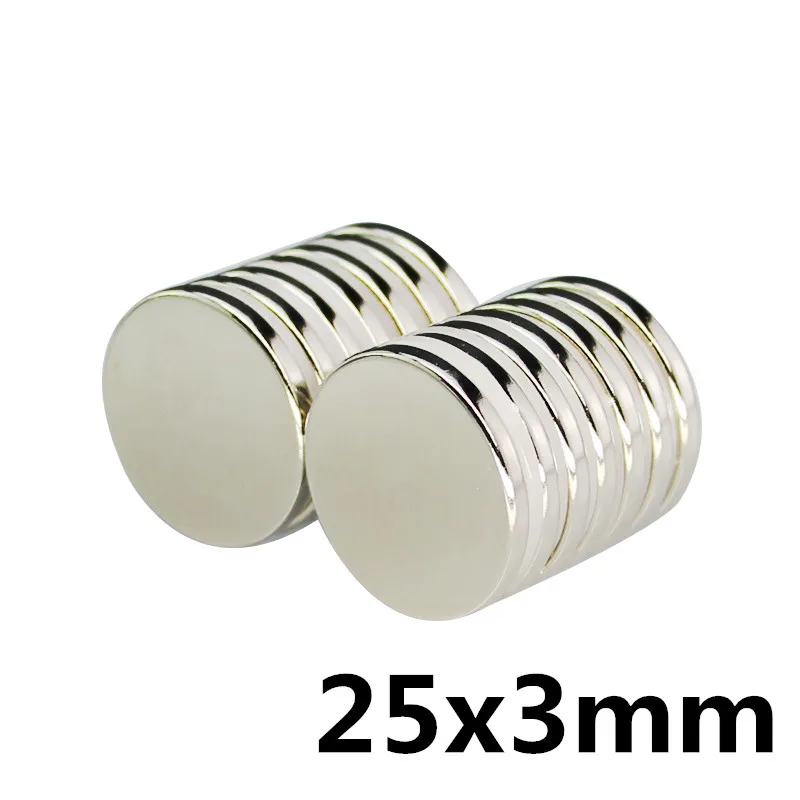 

100 pcs 25*3 mm N35 Strong Magnet 25x3mm hole 5mm Neodymium disc round rare earth magnets for crafts