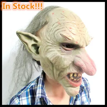 

Free shipping Big nose monster horror goblin mask Simulation horror mask Halloween Devil Mask High quality latex products gifts