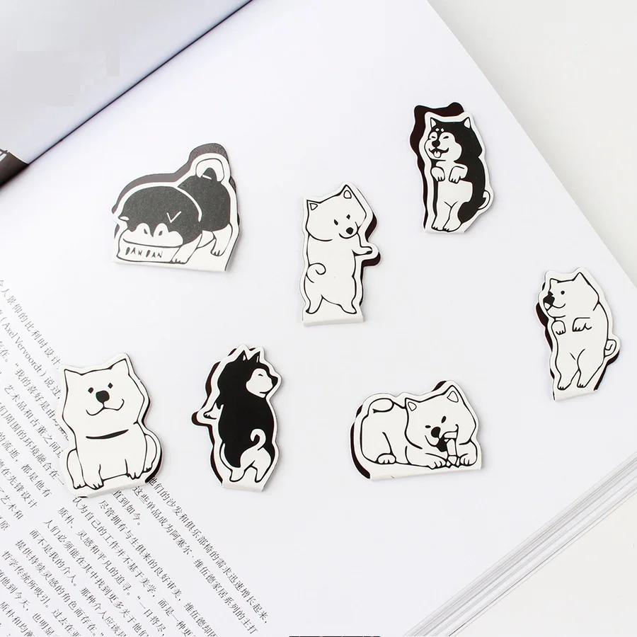 

4 pcs Cartoon doge dog magnet bookmarks Mini magnetic clips book marker Stationery Office School supplies Material escolar F166