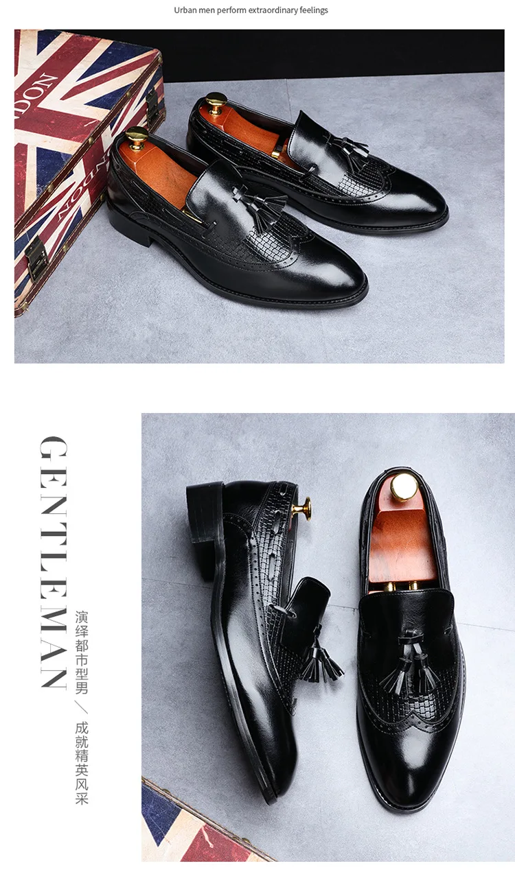 Высококачественные мужские лоферы с бахромой; итальянская модельная обувь; повседневные лоферы; Мужская Свадебная обувь; мужские дизайнерские кожаные туфли; H382