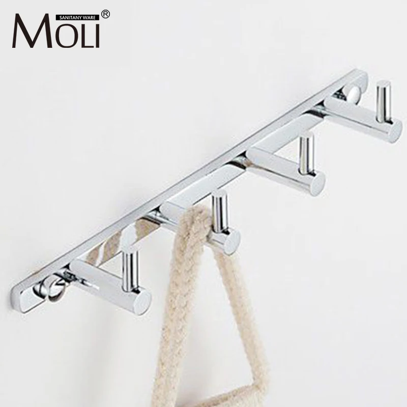 Bathroom wall robe hooks brass chrome coat hanger door hooks for