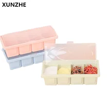XUNZHE кухня раскладушка дизайн пластмассовые для приправ коробки хранилище специй бутылки баночки соль агиномото перец контейнер для хранения