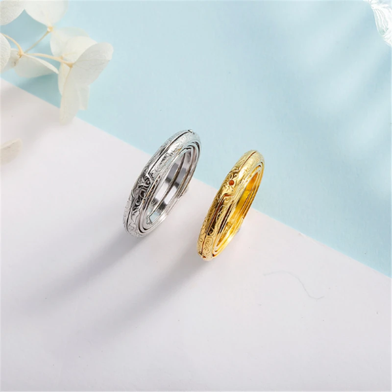 Ailodo, 925 пробы, серебряные кольца для мужчин и женщин с астрономическим шариком, сложное вращающееся космическое кольцо, пара, любовник, ювелирное изделие, подарок, LD162
