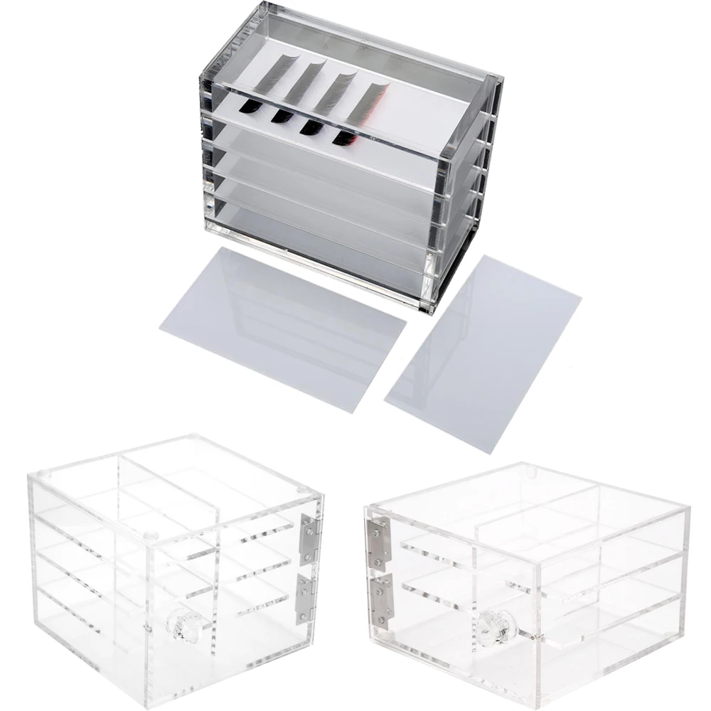 

Eyelash Storage Makeup Eyelashes Extension Glue Clear Eyelash Storage Box Makeup Holder Grafting Eyelashes Glue Pallet Box Case