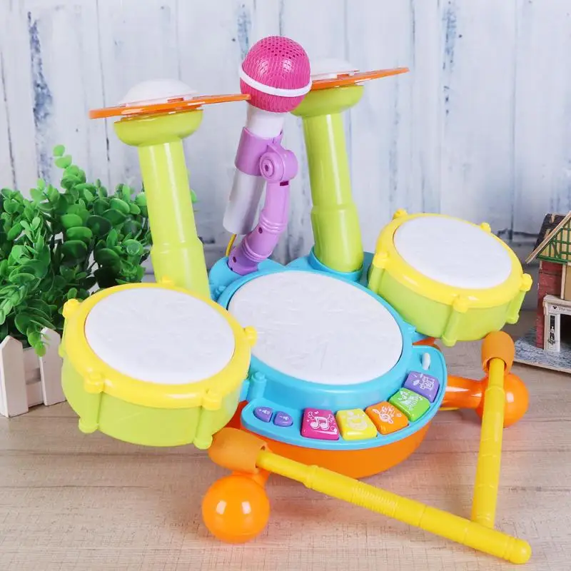  Baby Musical Drum Toy Kids Jazz Drum Kit Electronic Percussion Musical Instrument Children Educational Toys Gift