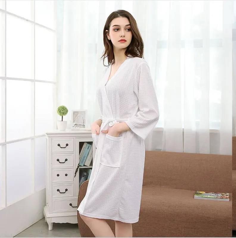 2018 женский кардиган халат вафельная ткань теплая Пижама горячая Распродажа