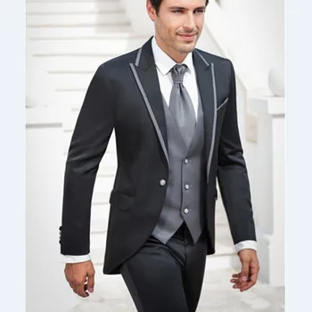 New Arrival 2017 Groomsmen Peak Lapel Groom Tuxedos grey tuxedos for men Suits Wedding Best Man Blazer (Jacket+Pants+Tie+Vest) New Arrival 2017 Groomsmen Peak Lapel Groom Tuxedos grey tuxedos for men Suits Wedding Best Man Blazer (Jacket+Pants+Tie+Vest)