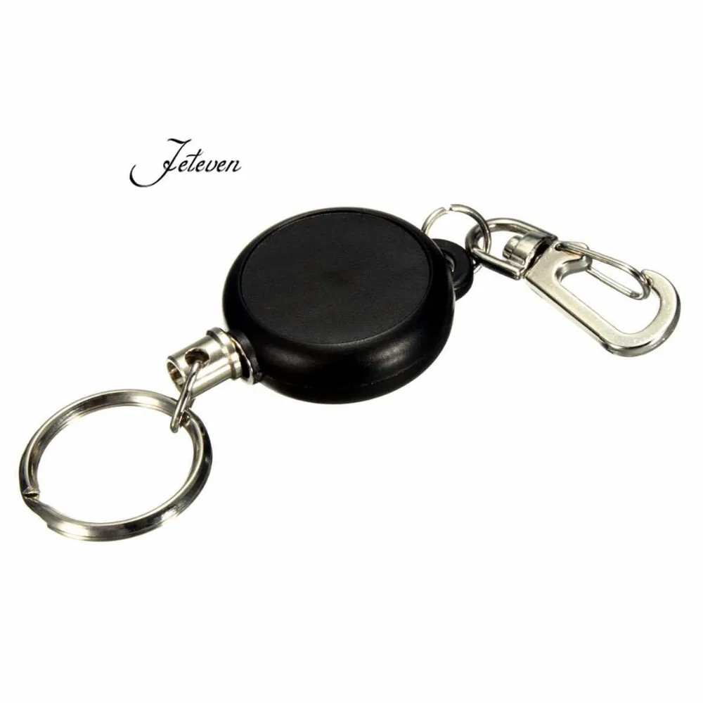 Retractable Keychain Black Anti Lost Keychain Outdoor Safety Buckle