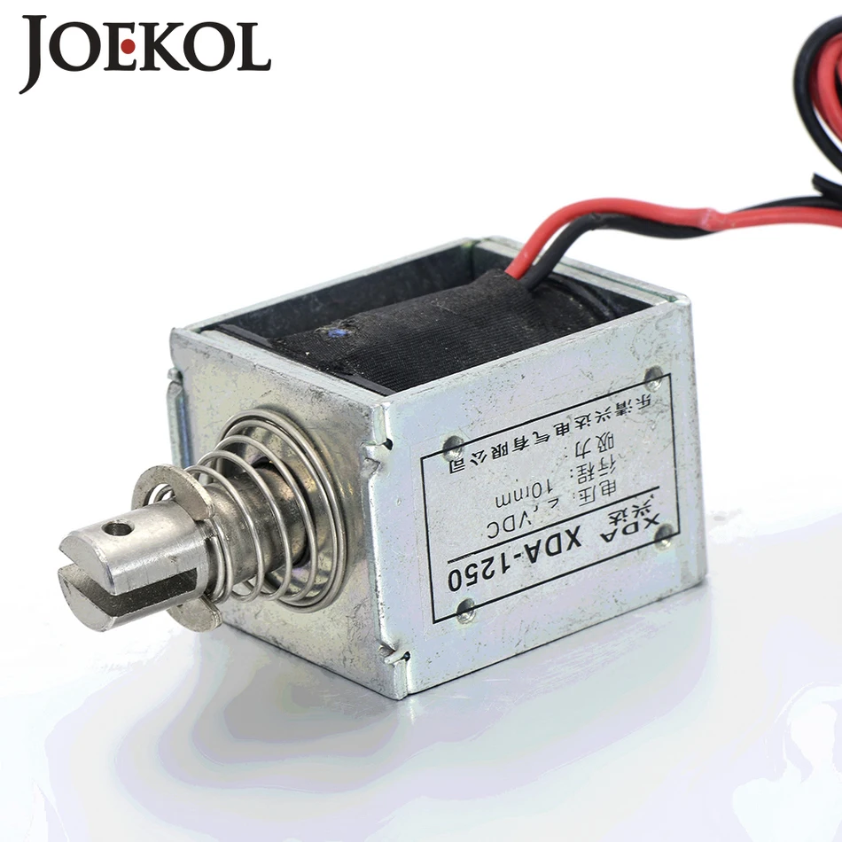 JK-1250 DC 12V or 24V push-pull Type Open Frame Linear DC Solenoid Electromagnet Suction 60N 10mm Holding цена JK-1250 DC 12V or 24V push-pull Type Open Frame Linear DC Solenoid Electromagnet Suction 60N 10mm Holding цены онлайн