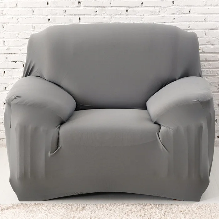 Однотонный диван, l-образные чехлы для диванов, эластичный универсальный чехол для дивана, 16 цветов, один/два/три/четыре сиденья - Цвет: grey