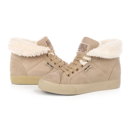 brown Hiver Neige Bottes red Femmes Huanqiu De Chaud Fourrure Mode Black Cheville khaki Xt09 Femelle Nouvelle Et Automne Chaussures zqYpw7a