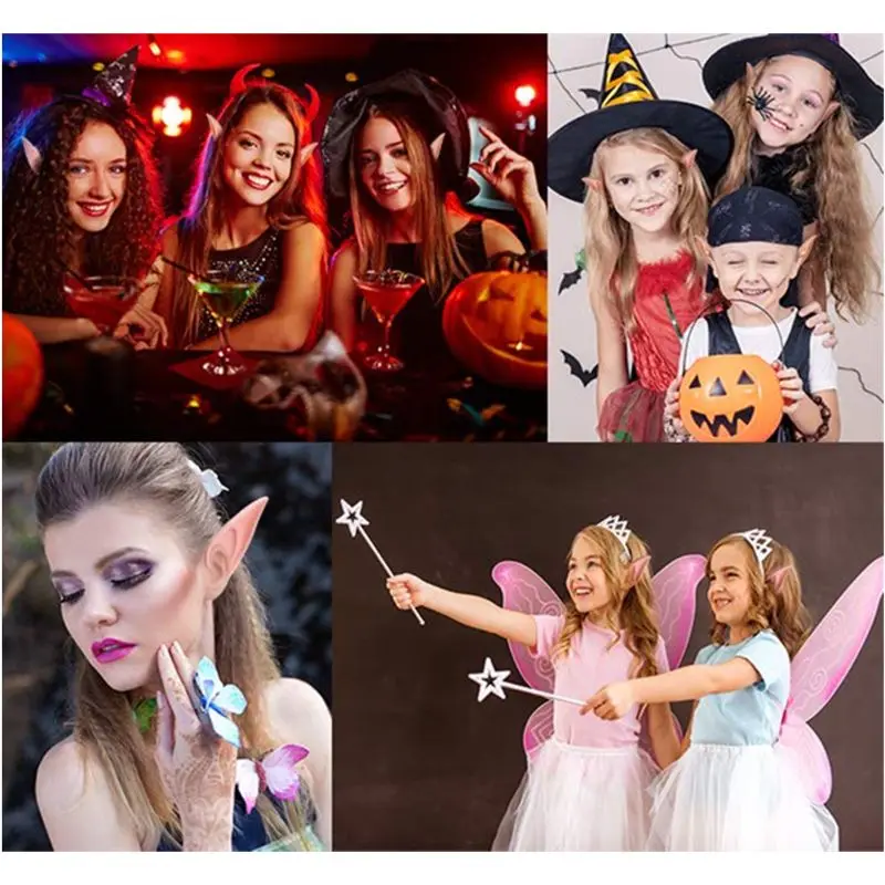 Premium New 2 Pairs Latex Elf Ears Pixie Dress Up Costume Soft Pointed Goblin Ears Cosplay Halloween Party Props Premium New 2 Pairs Latex Elf Ears Pixie Dress Up Costume Soft Pointed Goblin Ears Cosplay Halloween Party Props