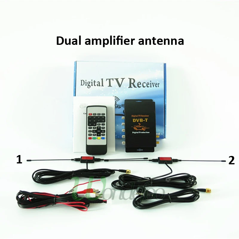 DVB-T Автомобильный цифровой ТВ HD MPEG-4 тюнер приемник две антенны 140-200 км/ч Два чипа тюнер DVB T коробка