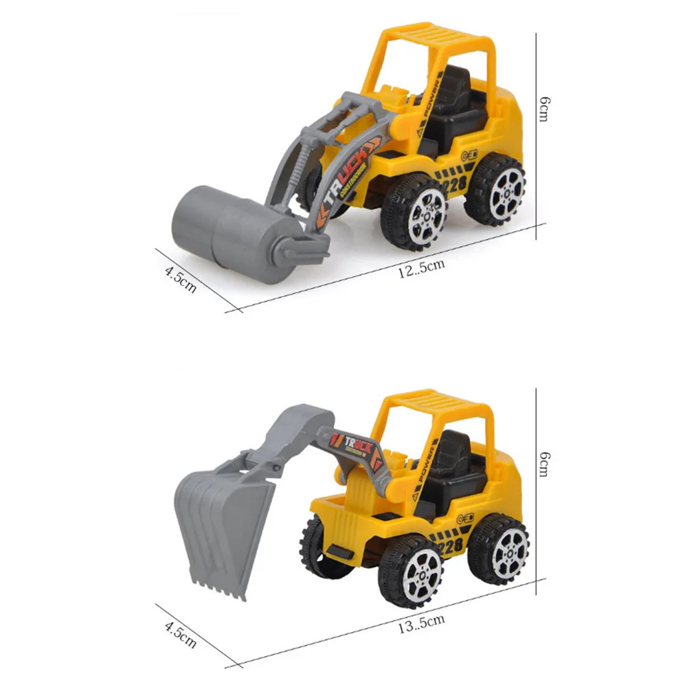 Baby Toys Mini Construction Vehicle Cars Forklift Bulldozer Road Roller Excavator Dump Truck Tractor Toys for 3