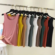 Женский бесшовный жилет с круглым вырезом Лето модал ремень жилет Базовая рубашка плюс размер тонкая майка без рукавов топы джемпер