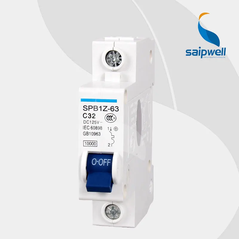 

Saipwell Saip Circuit Breaker Breaker Moulded Case Direct Current Circuit Use electrical switch 1 Pole (SPB1Z-63C32)