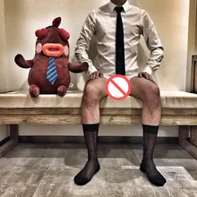 Men Silk Socks Gay Sexy Sheer Sock Formal Suit Socks Dress 4 Colors Availbale 1 Pc Retail Free Shipping