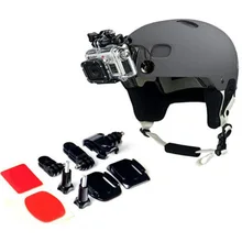 Brand New GoPro Helmet Front Shooting Set+Adhesive Pads Mount Stand for GoPro Hero 4 3+ 3 2 sj4000 Camera Gopro Accessories