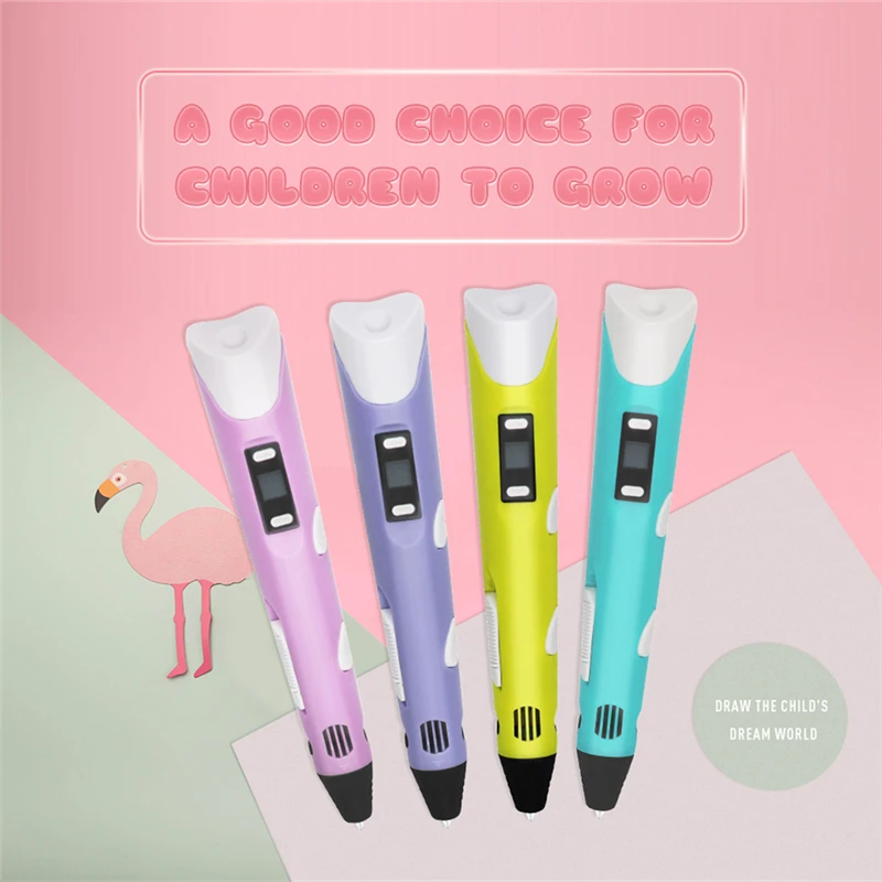 

Penobon 3D Printer Pen with PLA Filament 9M 1.75MM Adapter 3D Drawing Pen Creative Gift For Kids Painting 3D Pen 4 Plugs