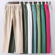 Summer Women's Pants Linen Sweatpants Casual Cargo/baggy Pants WomenHarem Sports Pants For Women Trousers Plus Size Women Pants